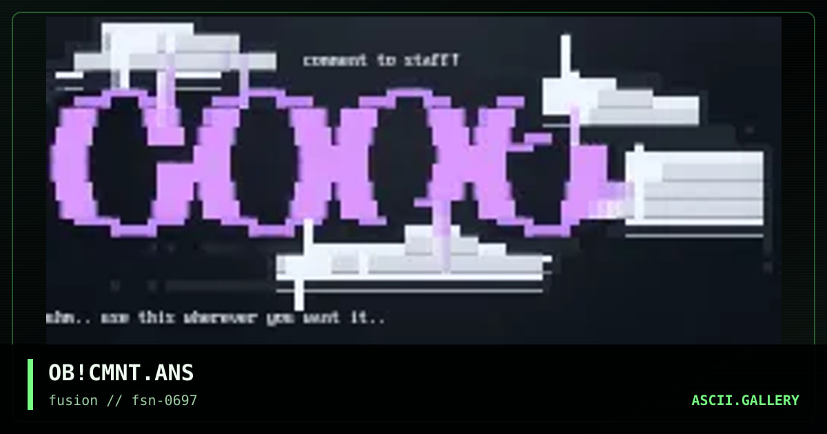 comment to staff, by oddball, 1997