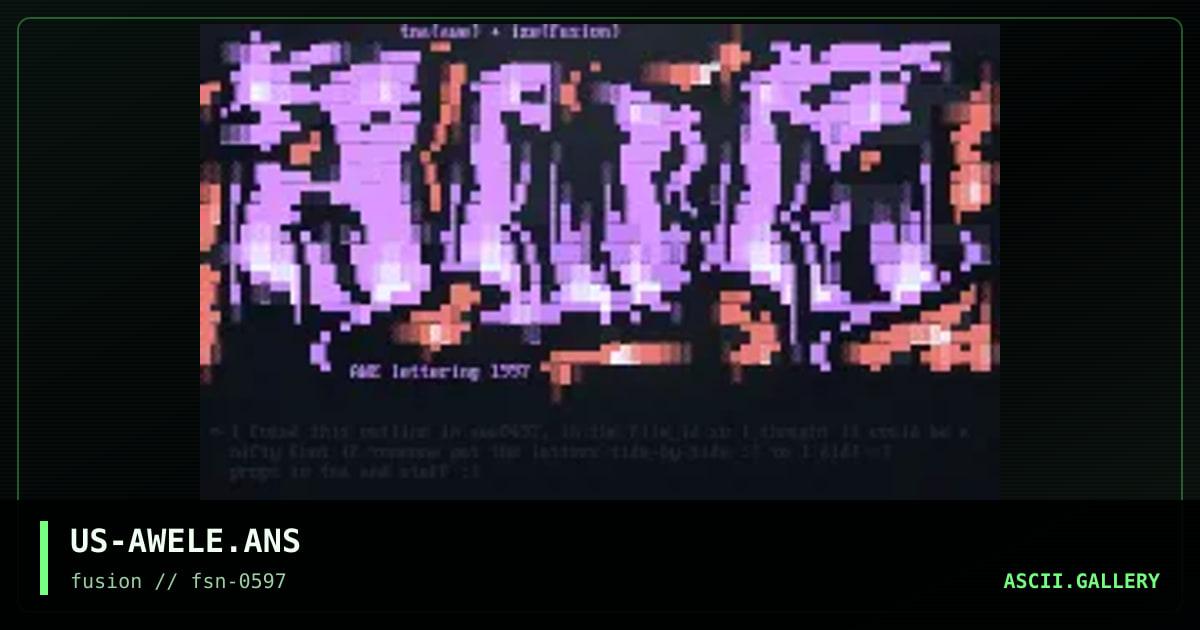 Awe lettering, by ize, the night angel, 1997