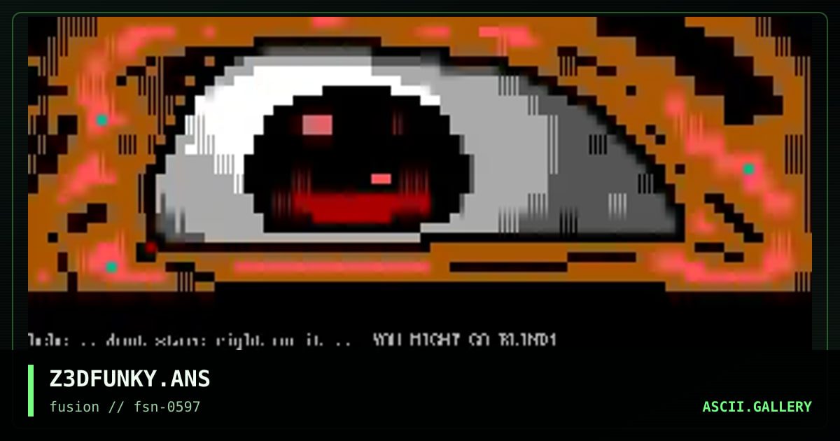 Z3DFUNKY.ANS, by zendel, 1997