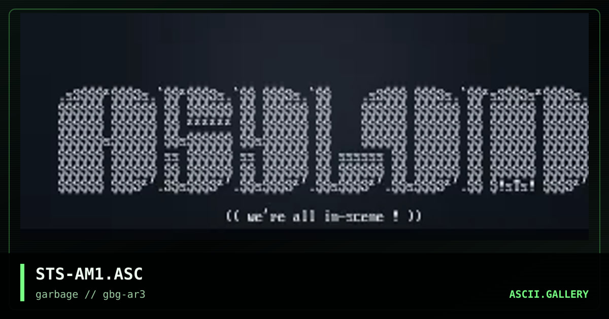 AsYlUm Ascii LoGo #1, by simon the sorcerer, 1997