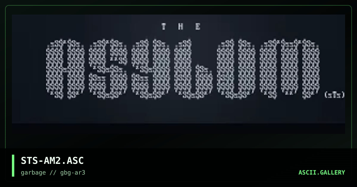 AsYlUm Ascii LoGo #2, by simon the sorcerer, 1997