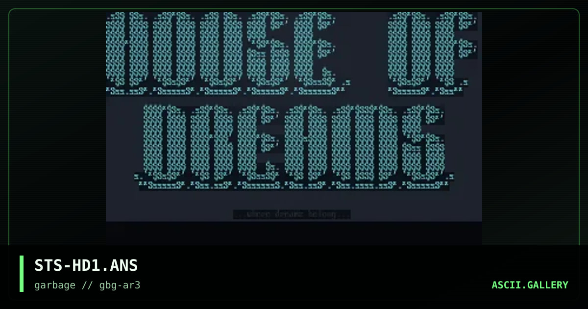 HoUsE oF dReAmS Ansi LoGo #1, by simon the sorcerer, 1997