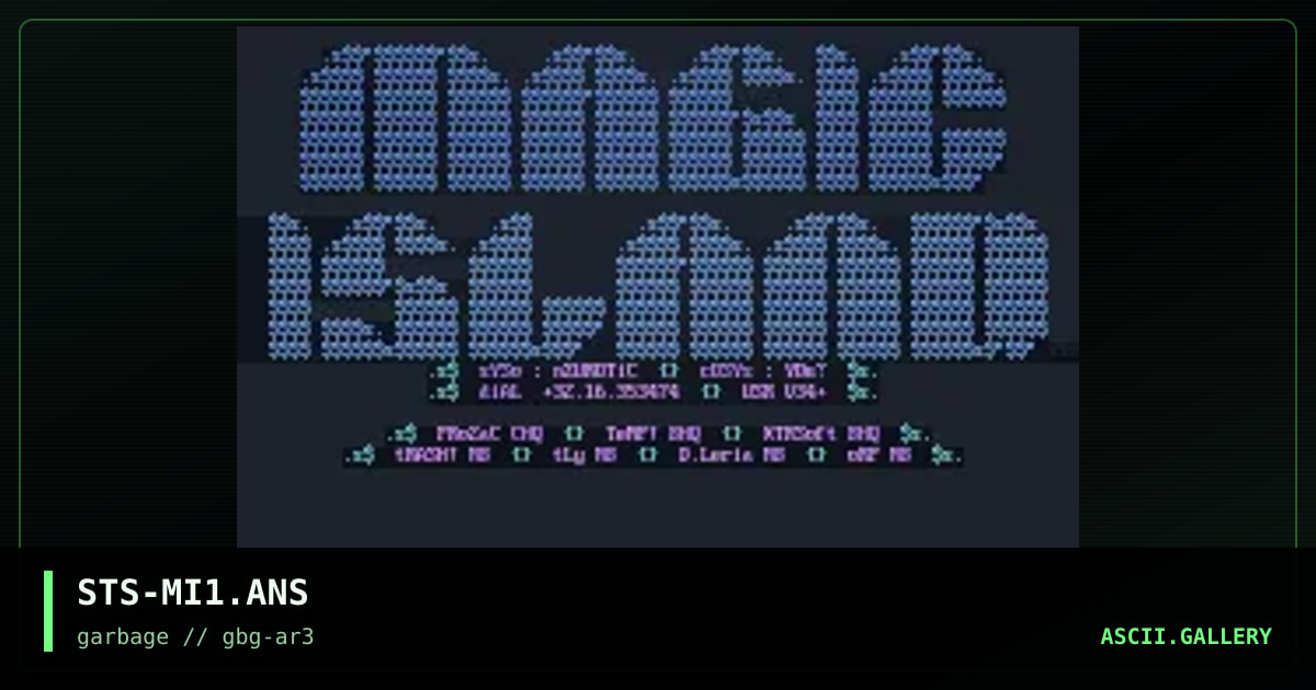 MaGiC iSlAnD Ansi LoGo #1, by simon the sorcerer, 1997