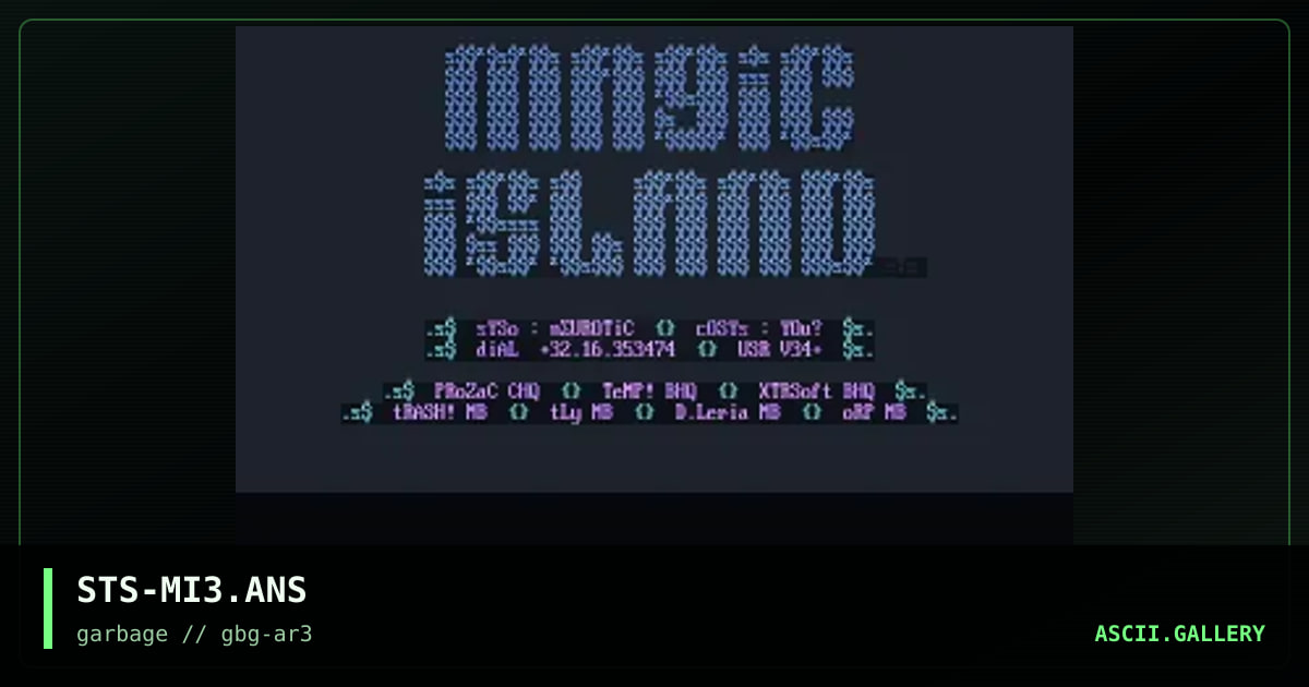MaGiC iSlAnD Ansi LoGo #3, by simon the sorcerer, 1997
