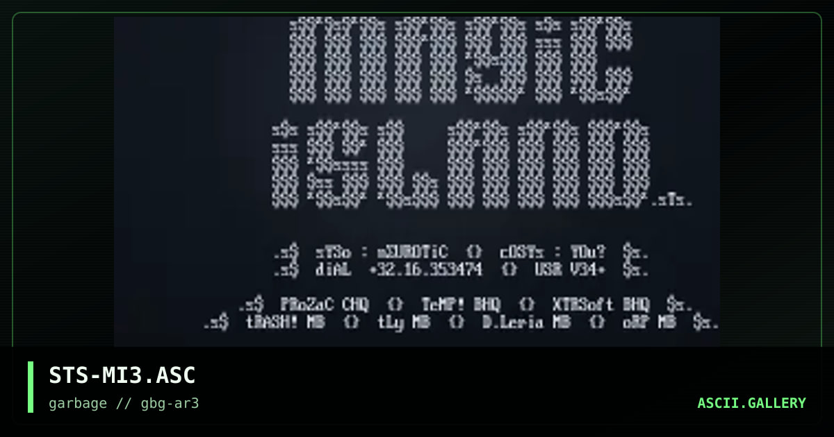 MaGiC iSlAnD Ascii LoGo #3, by simon the sorcerer, 1997