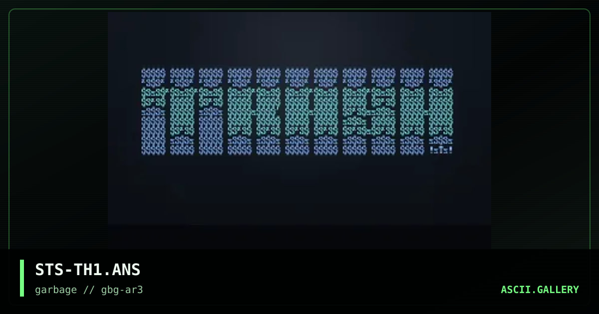 tRaSh Ansi LoGo #1, by simon the sorcerer, 1997