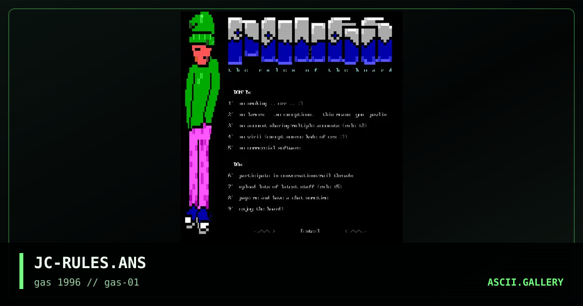 JC-RULES.ANS, by juice gas, 1996