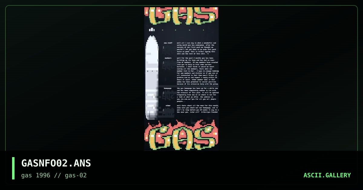 gas pack #2 info/news, by gas, 1996