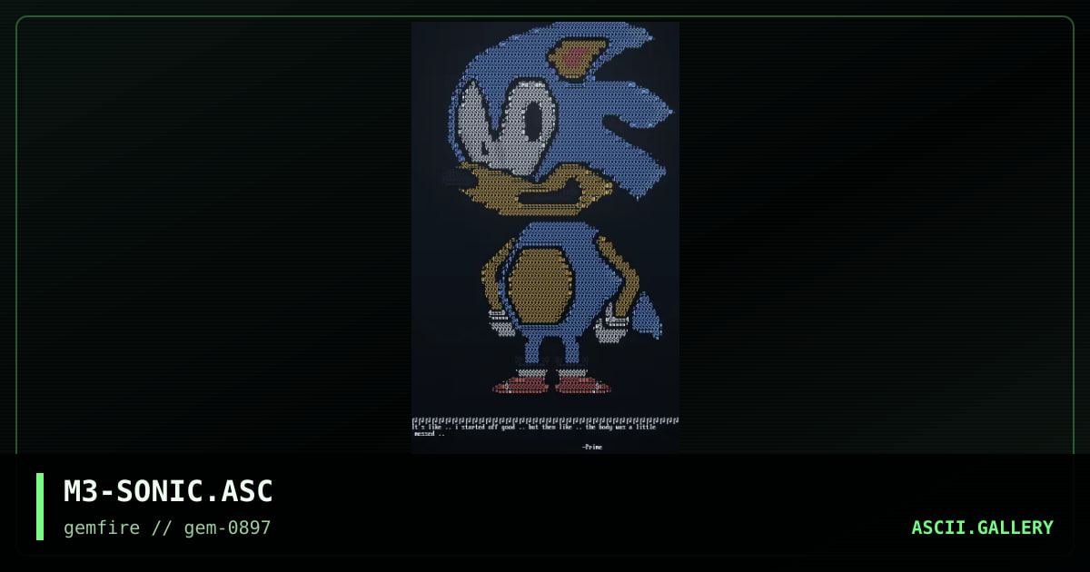 M3-SONIC.ASC, by prime, 1997