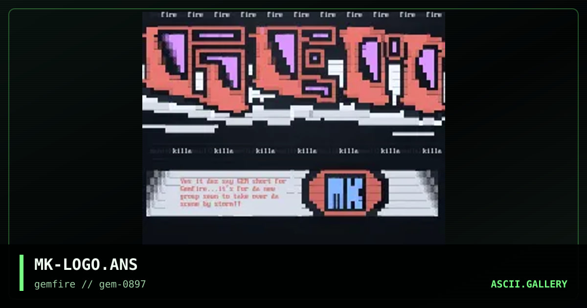 MK-LOGO.ANS, by maniak killa, 1997