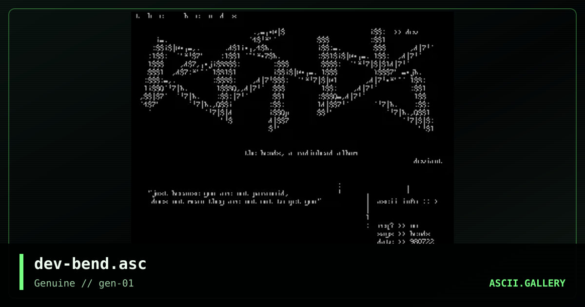 dev-bend.asc, by deviant, 1998