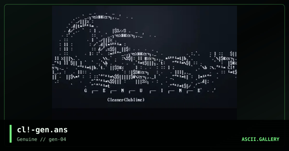 Genuine, by cleaner, 1999