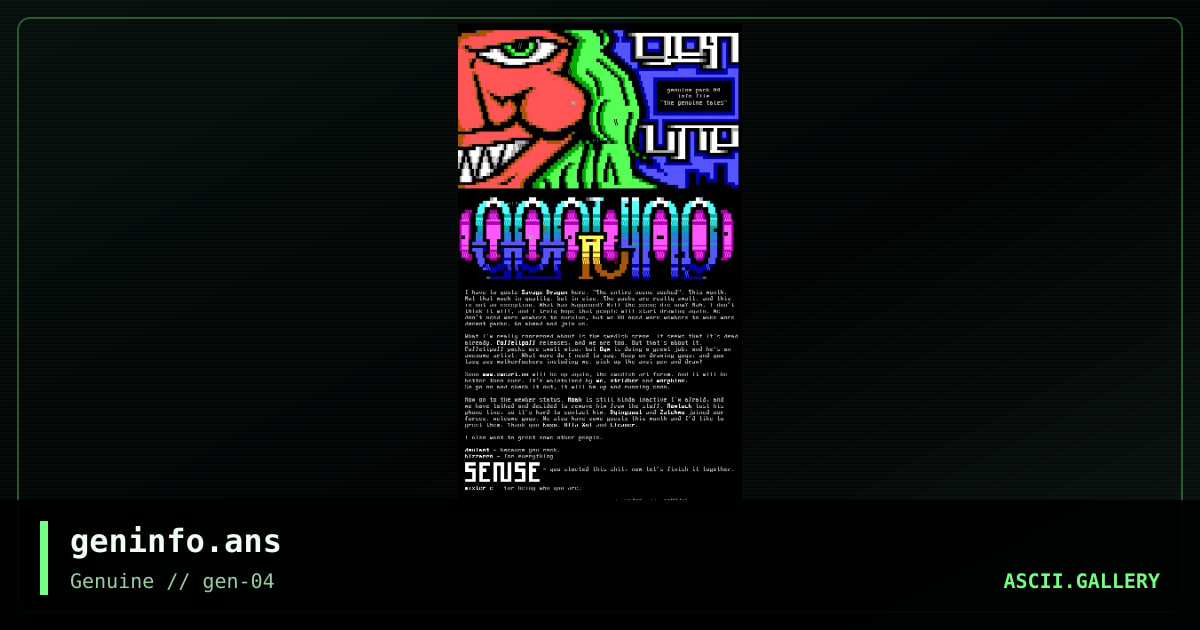 genuine information, by rawlock, 1999