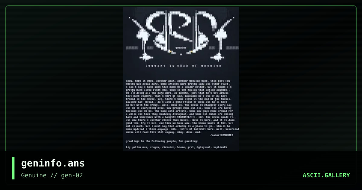geninfo.ans, by noah, 1999