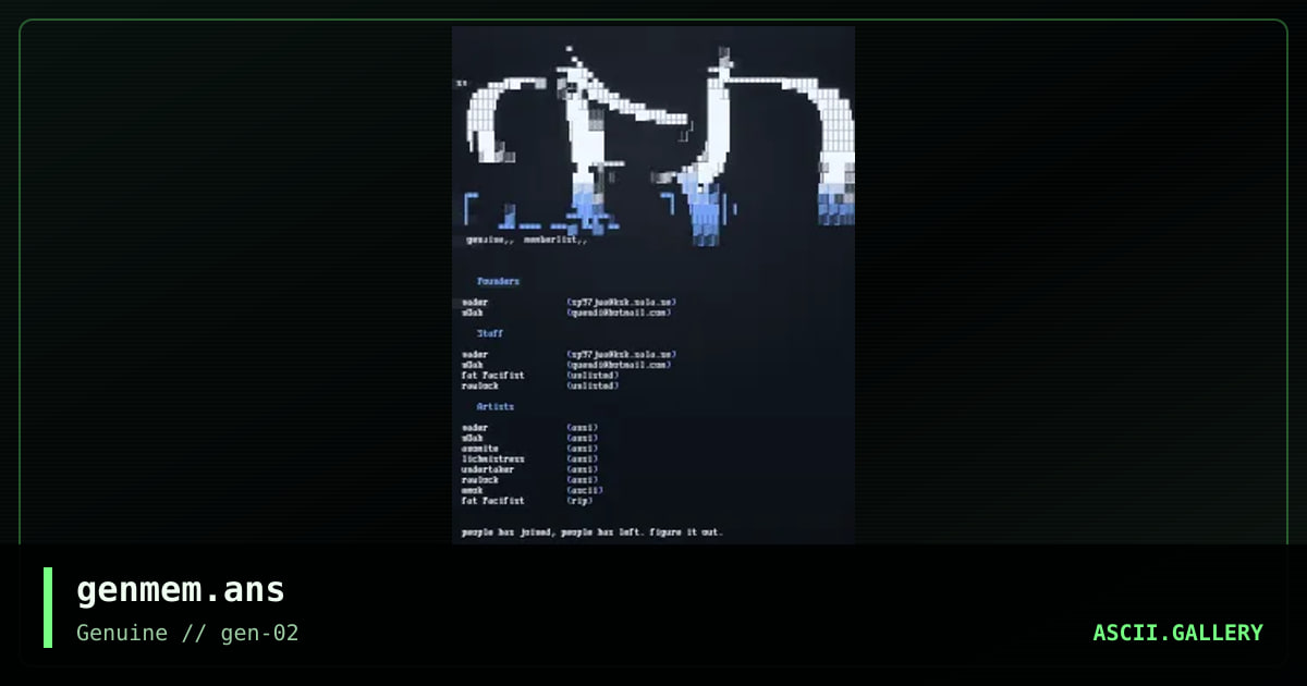 genmem.ans, by smm, 1999