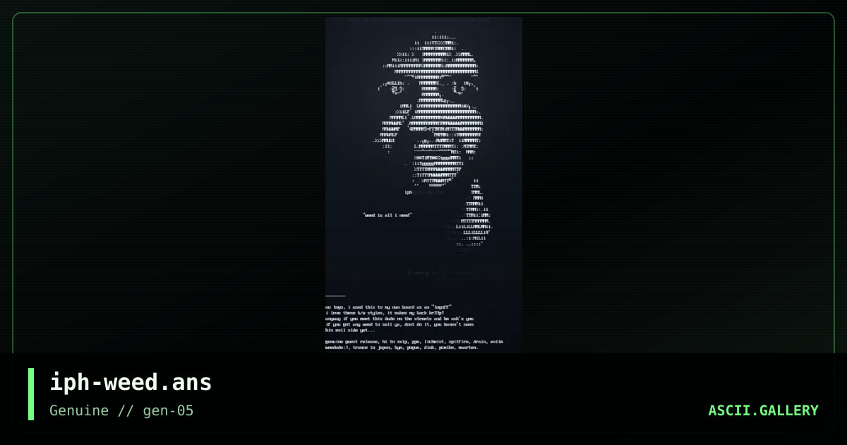 "gimme weed" - gen.guest.rel., by iph, 1999