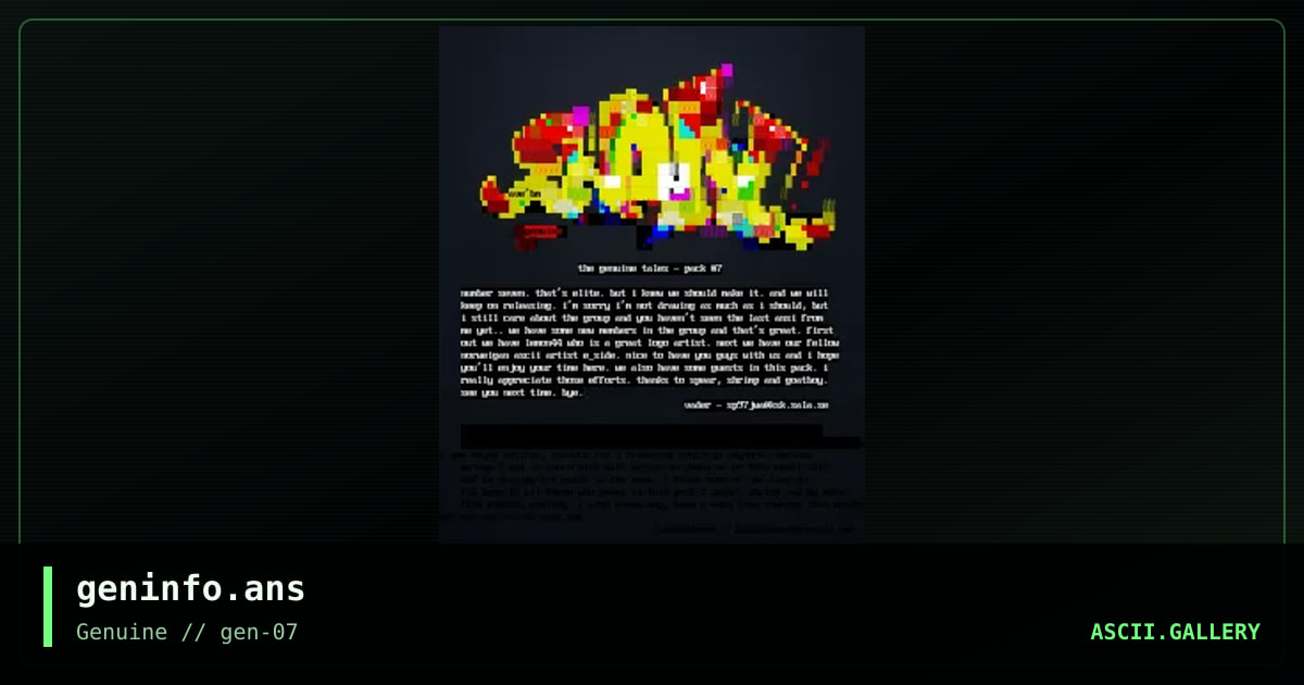 genuine info\0on 18, by genuine, 1999