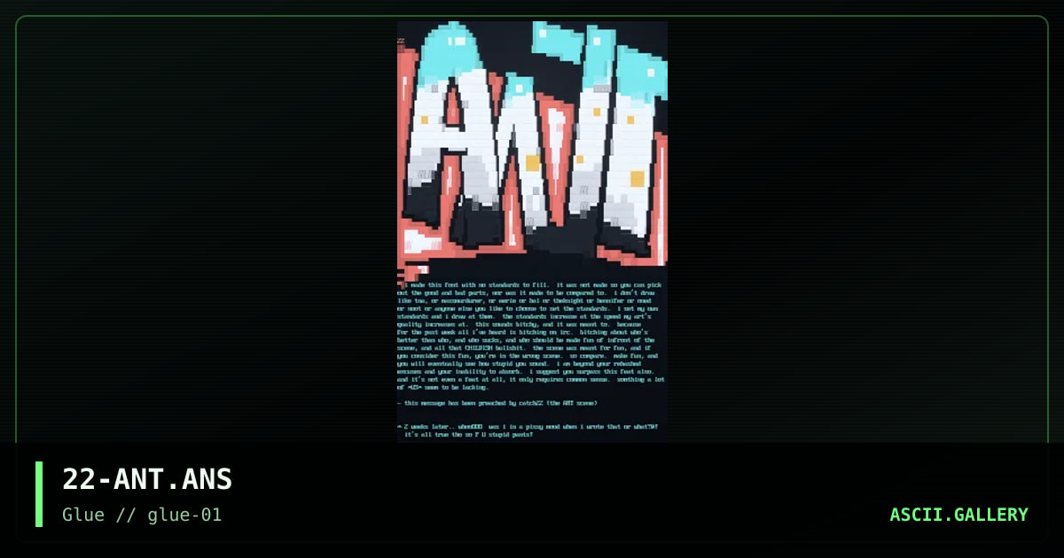 ant(artscene), by catch 22, 1997