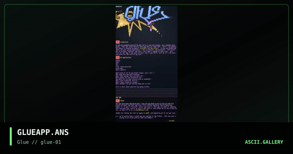 GLUEAPP.ANS, by sirdeath, 1997
