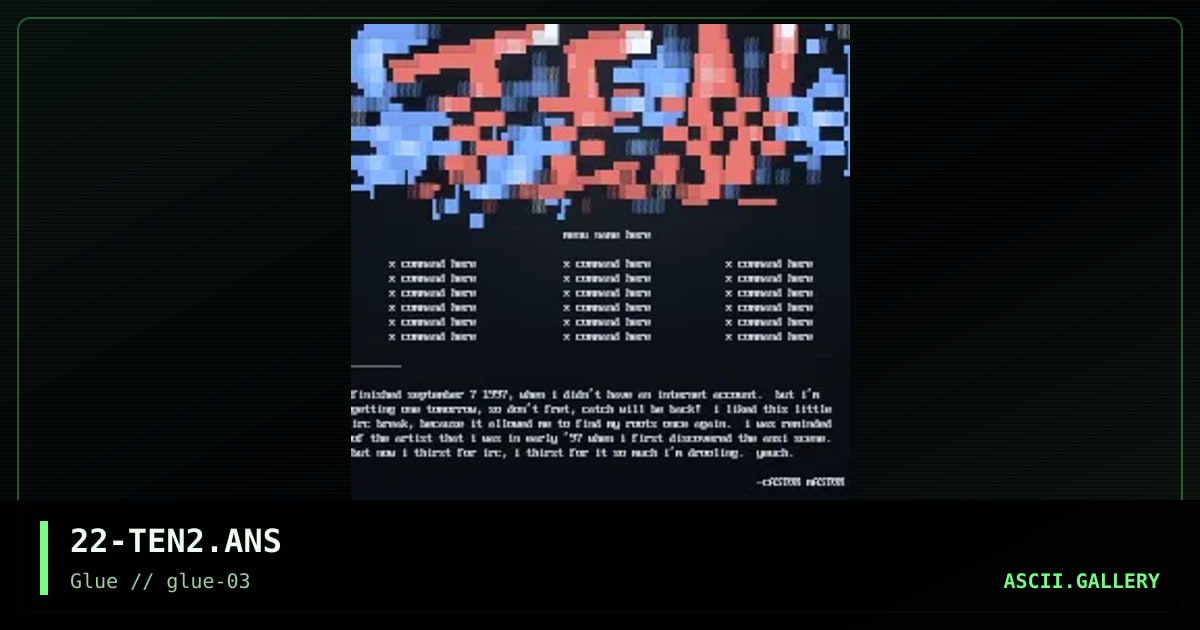 tenuous menuset, by catch 22, 1997