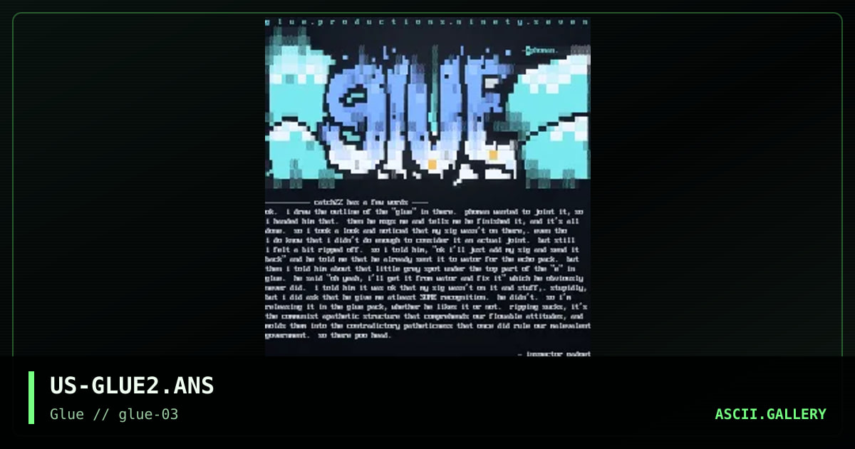 glue font, by catch 22, phoman, 1997