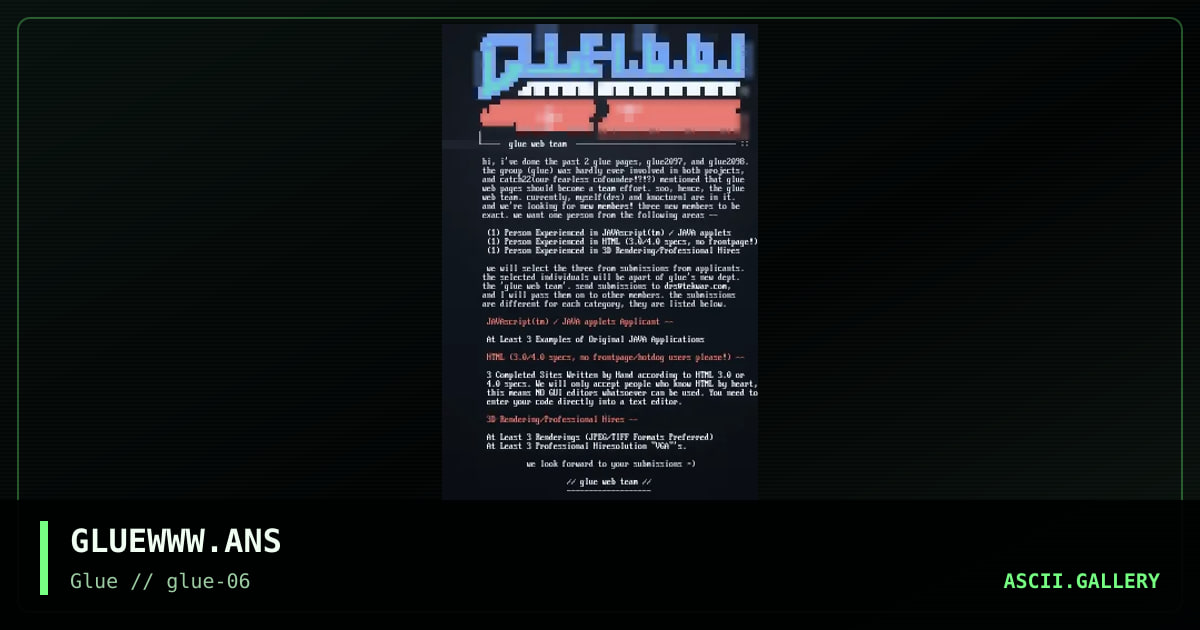 GLUEWWW.ANS, by glue people, 1998