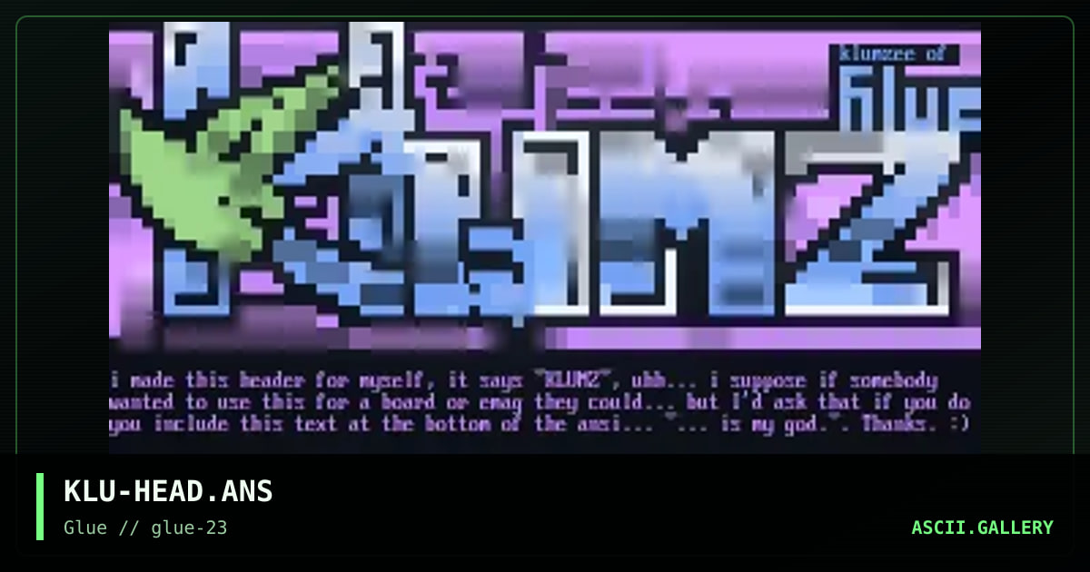 KLU-HEAD.ANS, by klumzee, 1999