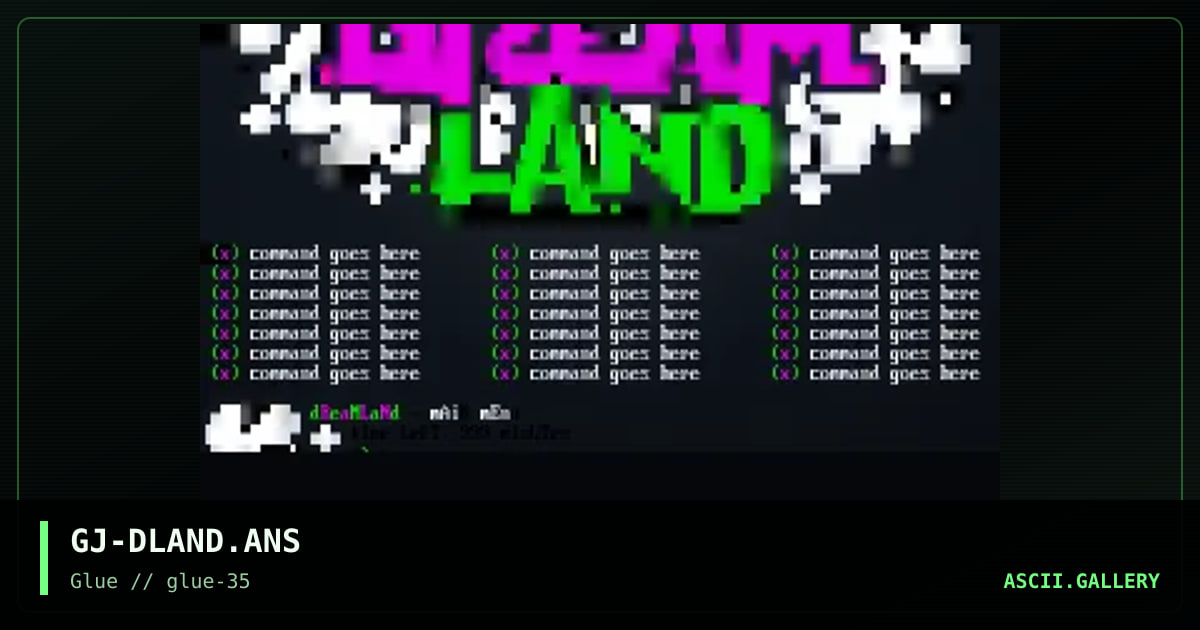 dreamland BBS menu template, by grymmjack, 2001