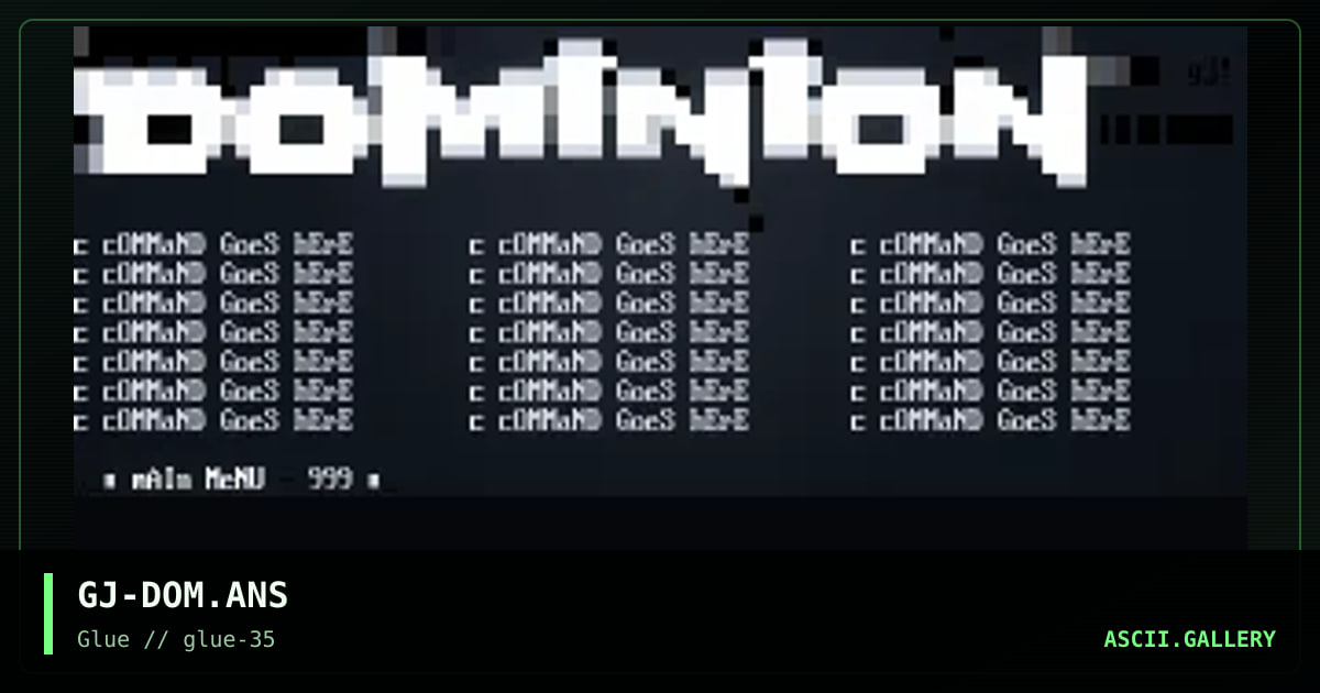 the dominion bbs menu template, by grymmjack, 2001