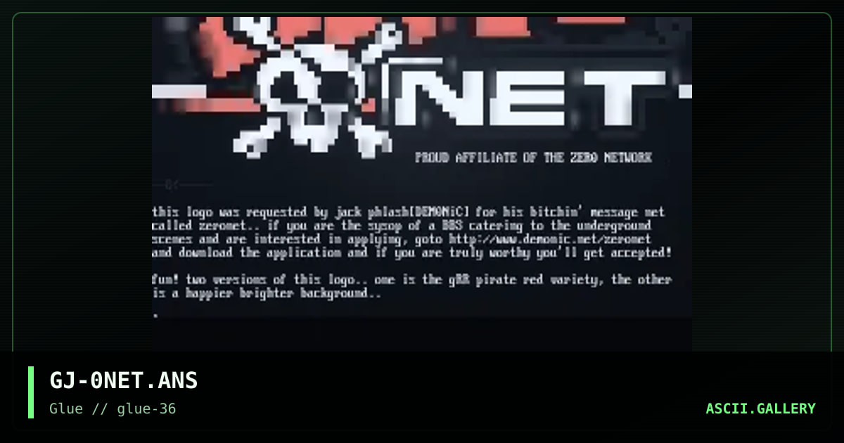 zeronet message network - logo #1, by grymmjack, 2001