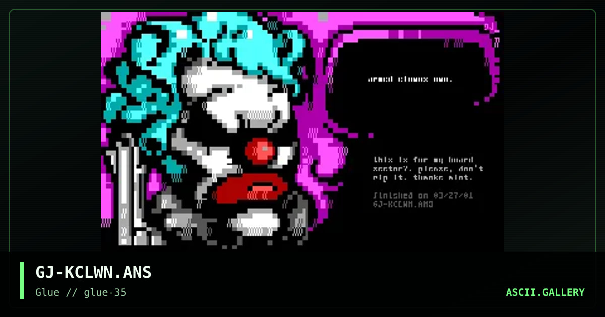 sector7 bbs: killer clown, by grymmjack, 2001