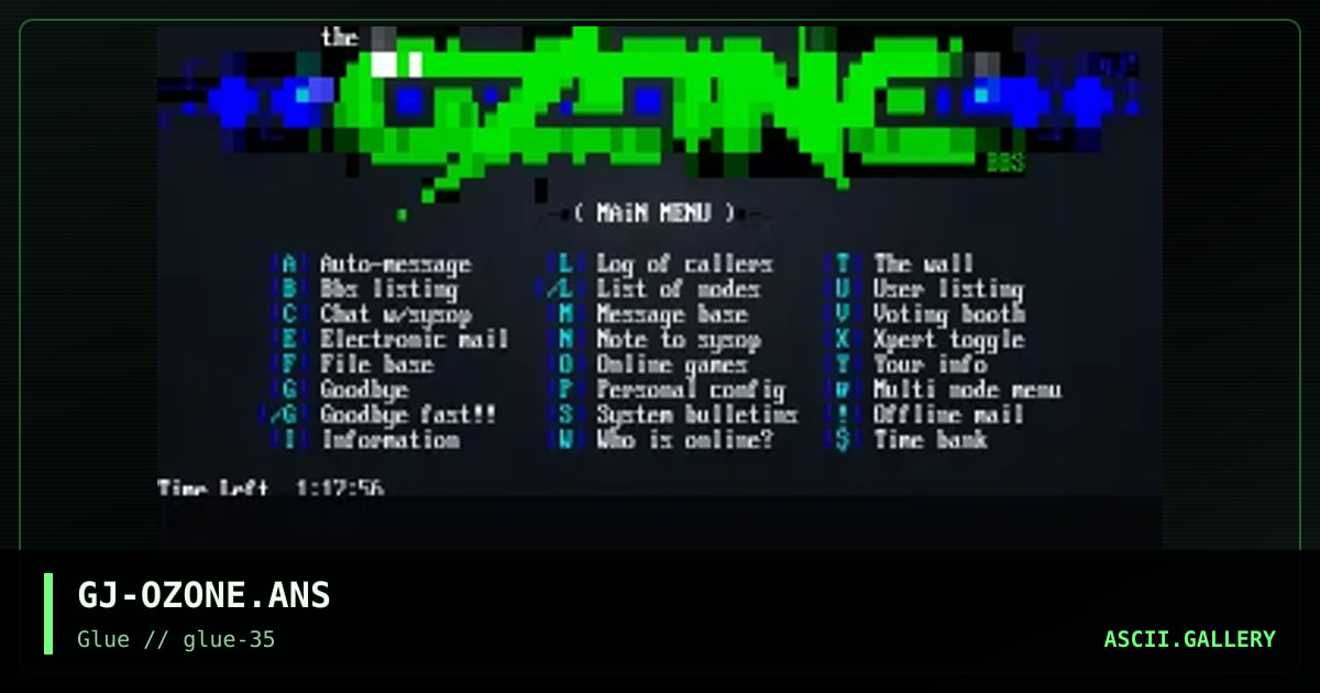 ozone BBS menu template, by grymmjack, 2001