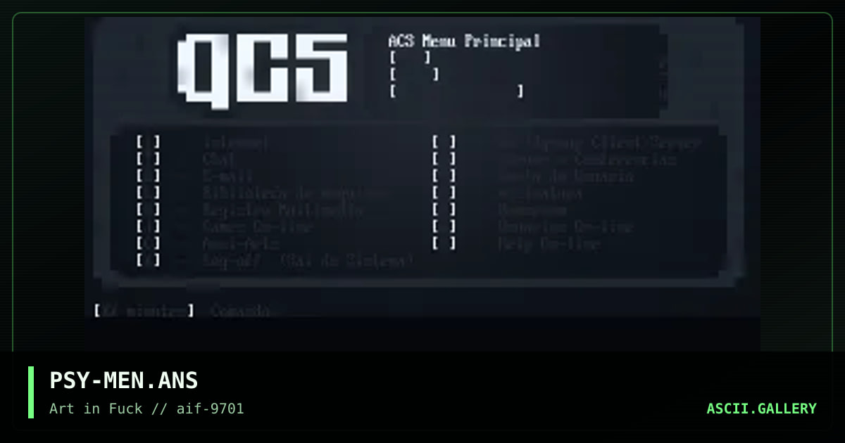 Menu for ACS, by lord autopsy, 1997