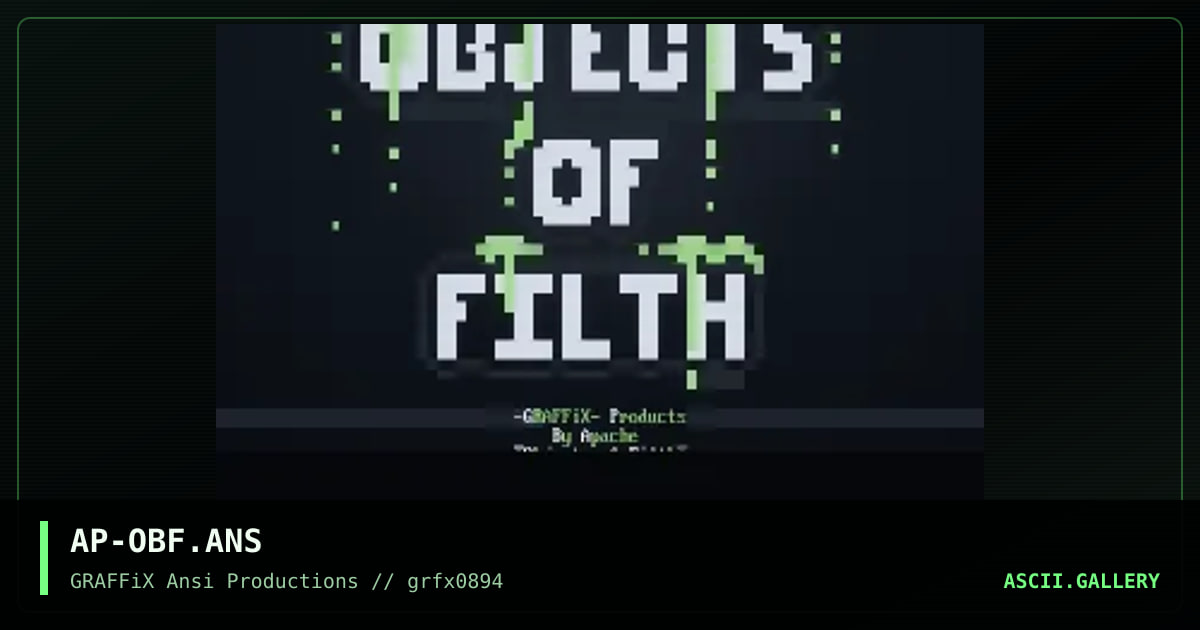 Objects of Filth, by apache, 1994