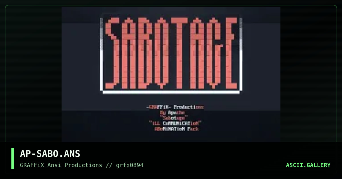 Sabotage, by apache, 1994