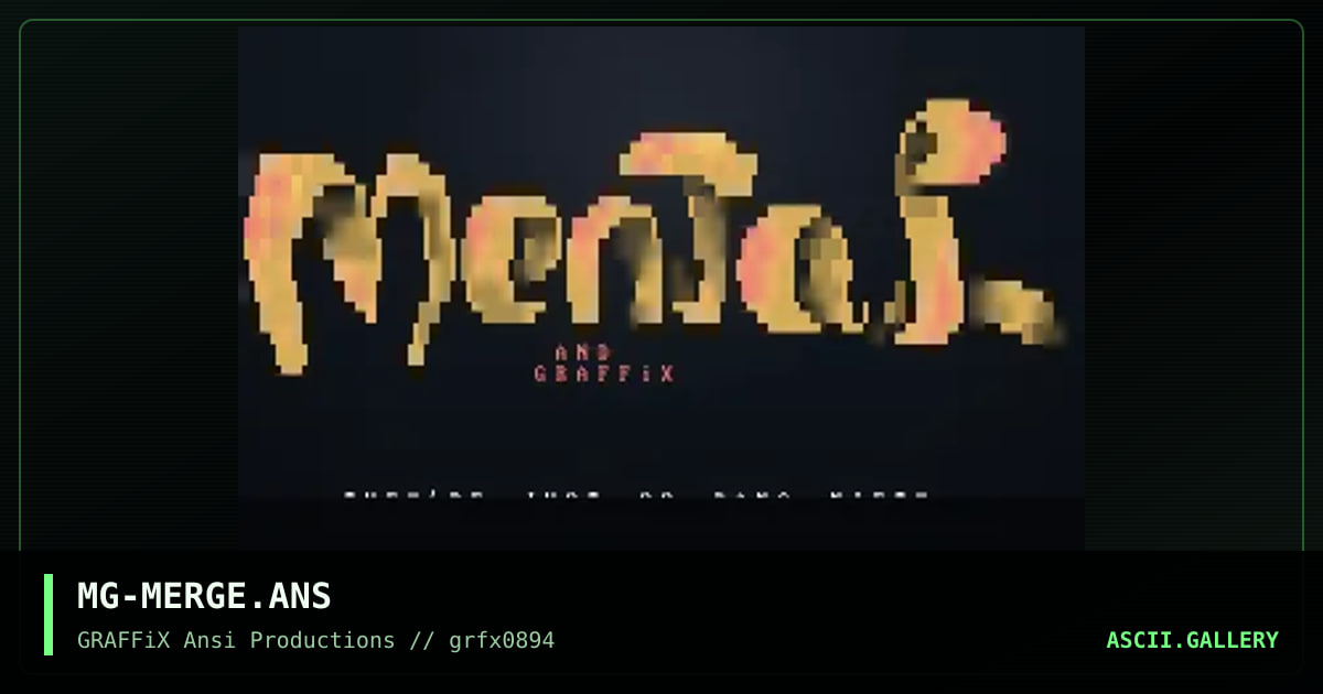 GRAFFiX/Mental Merger Font, by muthergoose, 1994
