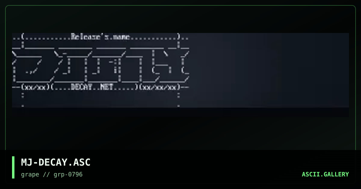 dECAY nET dIZ, by moka java, 1996