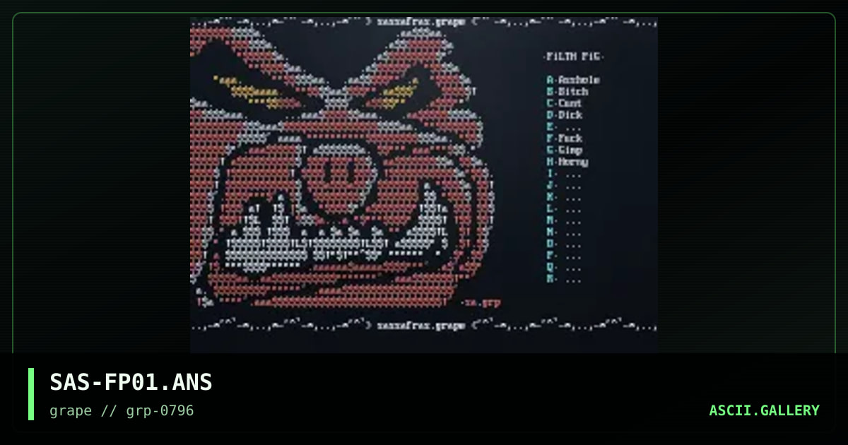 Filth Pig Main Menu, by sassafras, 1996