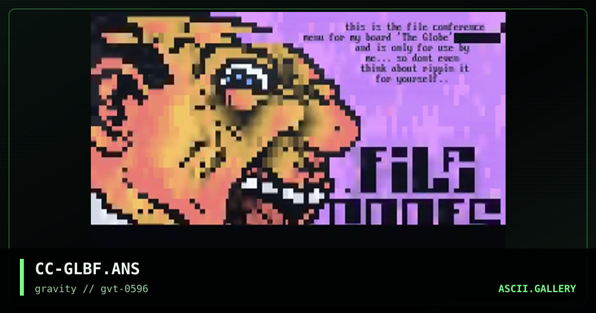 'The Globe' File Conferences, by clorox cowboy, 1996