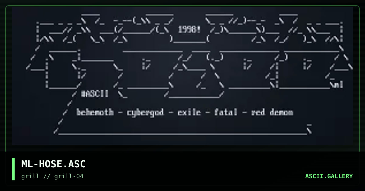 ML-HOSE.ASC, by merlin, 1998