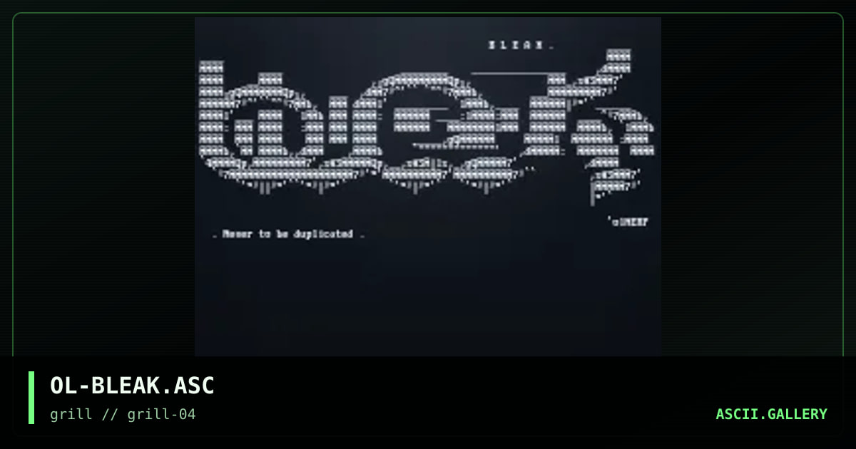 OL-BLEAK.ASC, by untagged, 1998