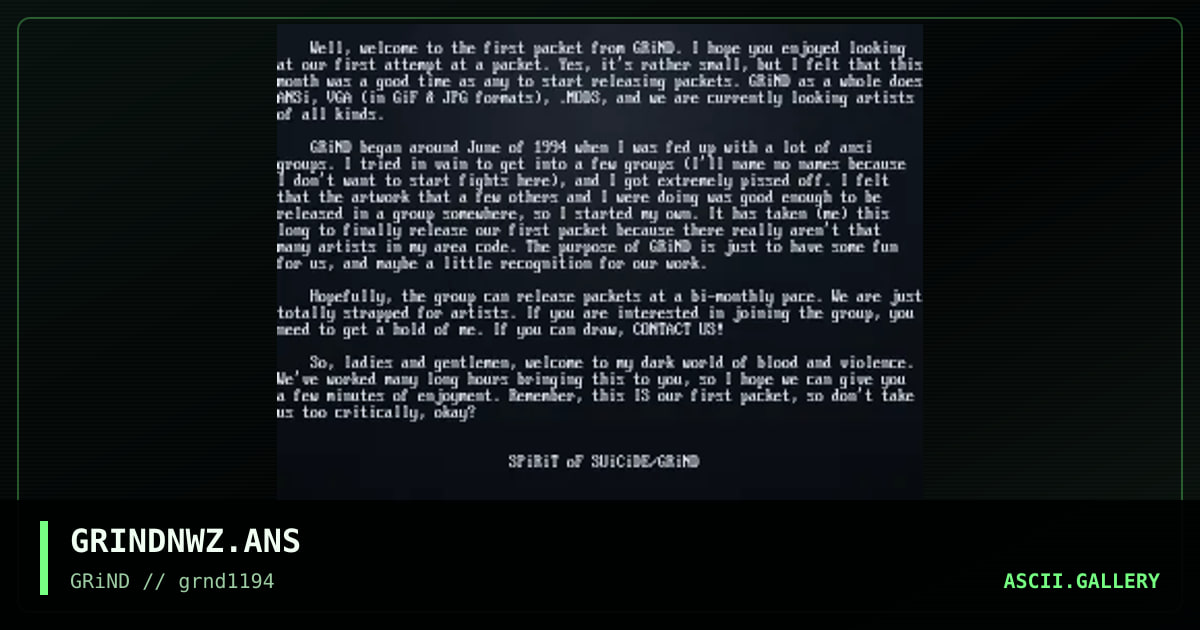 GRINDNWZ.ANS, by spirit of suicide, 1994