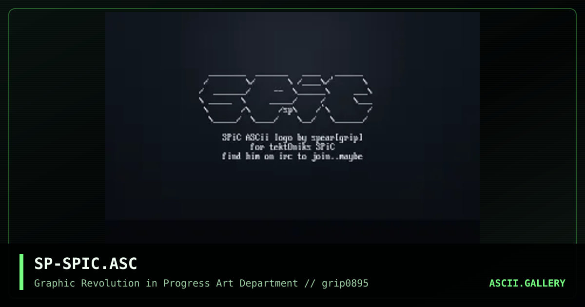 SPiC Ascii, by spear, 1995