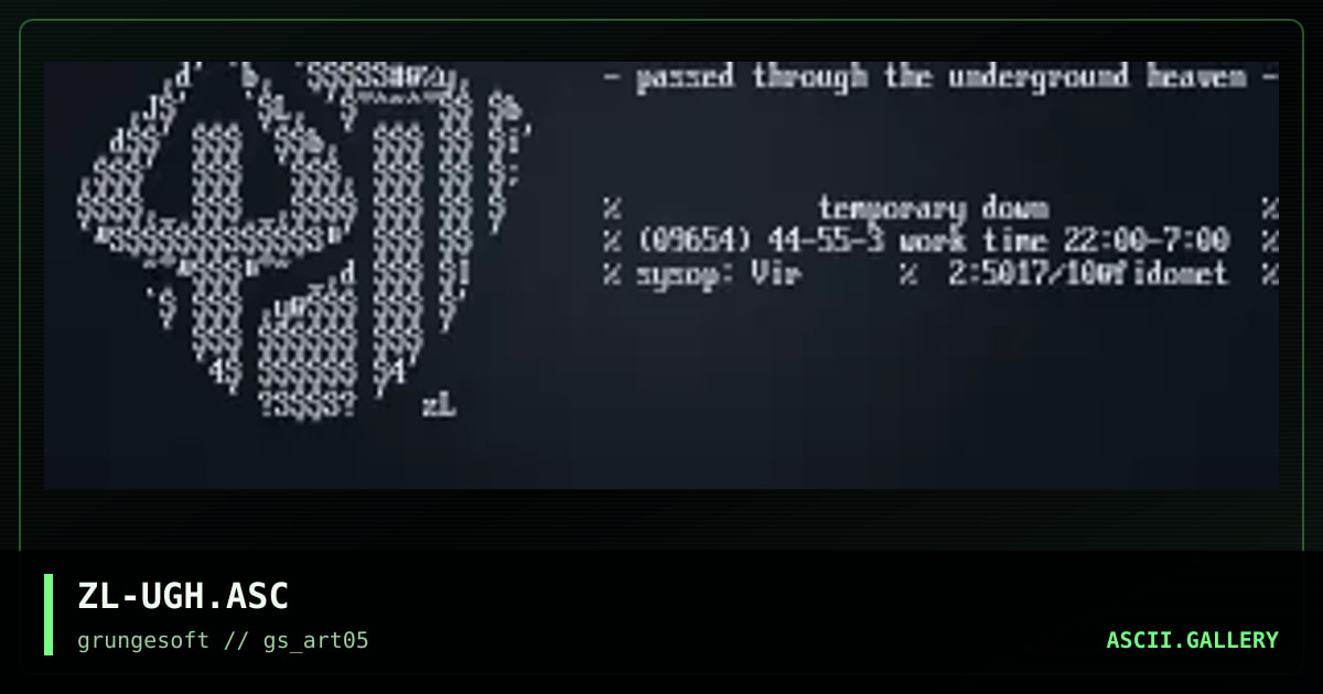 ZL-UGH.ASC, by zombie lead, 1999