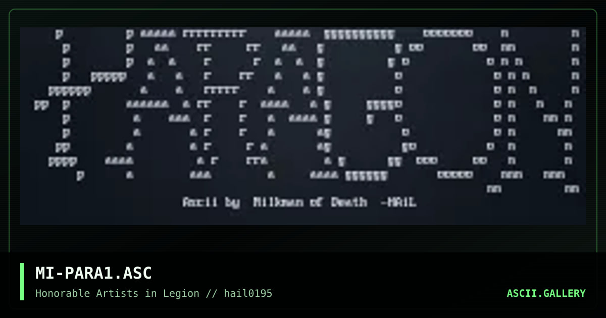 MI-PARA1.ASC, by milkman, 1995