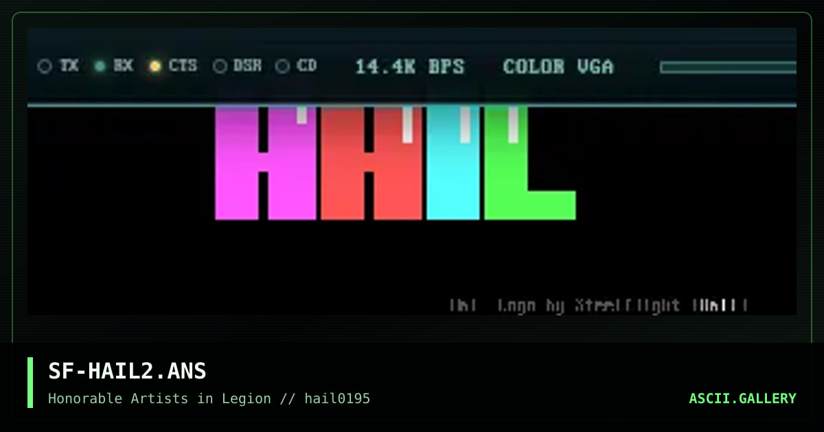 SF-HAIL2.ANS, by steelflight, 1995