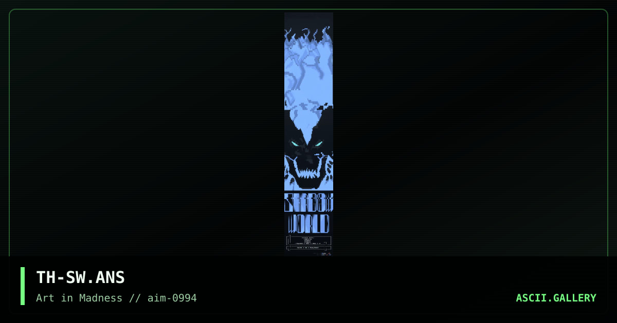 Shadow World BBS ANSi, by threshold, 1994