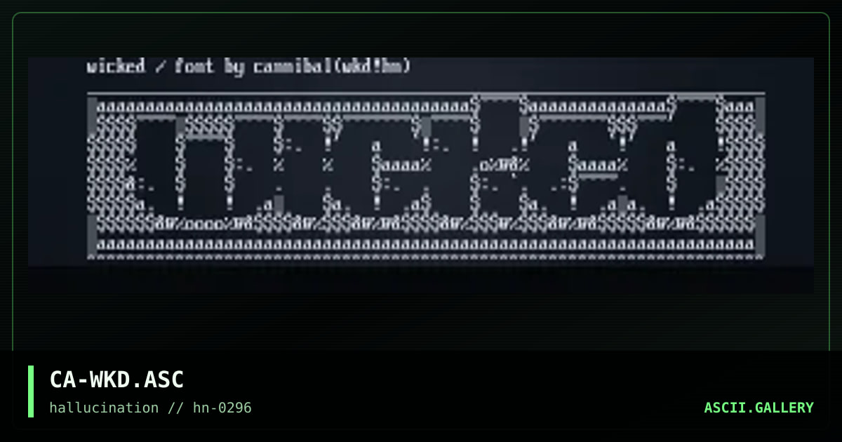 Wicked Ascii, by cannibal, 1996