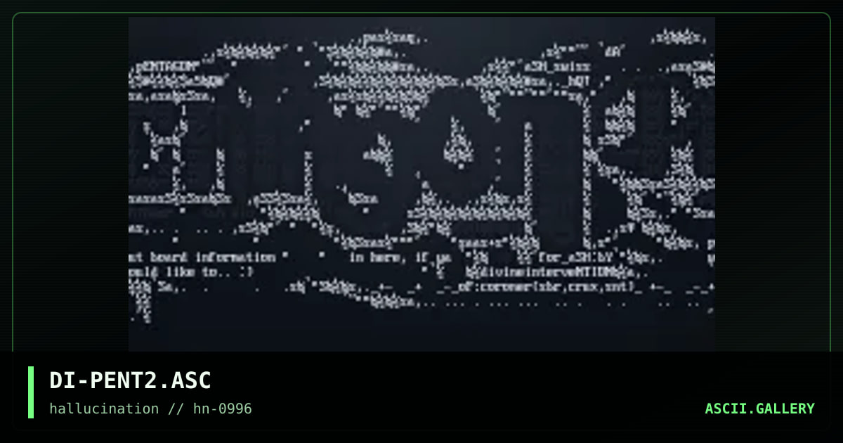 pENTAGON aSCIi #2, by divine intervention, 1996