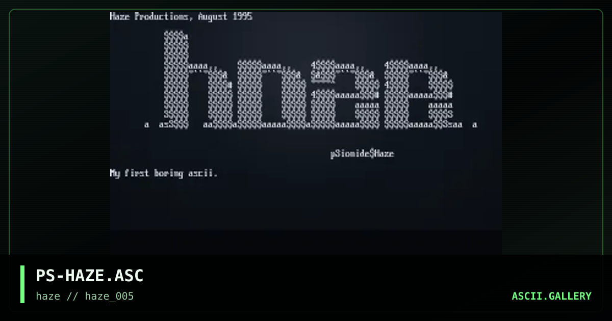 haze promo, by psionide, 1995